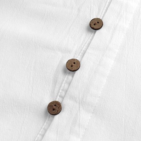 NANAMEEI Men's Linen Kaftan Thobe Long Sleeve Robe Button Down Casual Muslim Clothes With Pocket in Kuwait