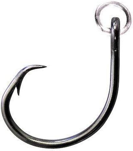 Mustad Ringed Demon Offset Circle 4X Strong - Designed to Perform Flawlessly Featuring Kirbed Hook -Black Nickel in Saudi Arabia