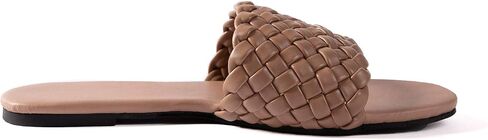 Mtzyoa Women Flat Sandals Braided Leather Nude Summer Dressy Fashion Evening Party Wedding Sandals in Saudi Arabia