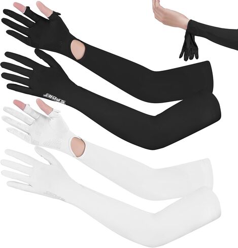 2 Pairs UV Protection Gloves Non Slip Touchscreen Sun Protection Gloves Sunblock Gloves Outdoor Fishing Driving Gloves in Saudi Arabia