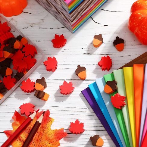 Thanksgiving Mini Erasers for Kids Bulk Acorn Maple Leaf Cute Fun Erasers Fall Classroom Stationery Party Favor Pencil Erasers for School Kid Gifts (60 Pcs) in Saudi Arabia