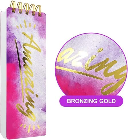 KiDEPOCH Spiral Memo List Pad, Sturdy Covers, 3x8.5, 300 Pages, Splashy Notes for School, Amazing Character in Saudi Arabia