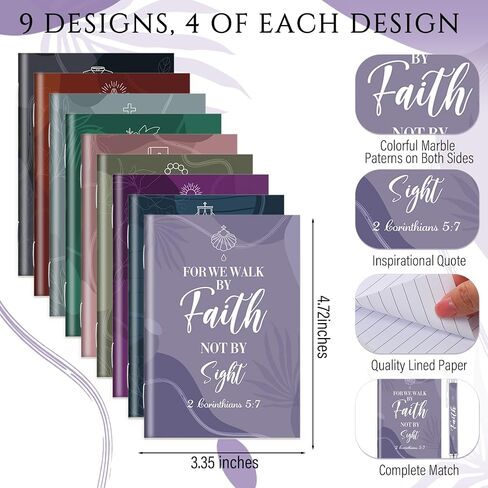 Gueevin 72 Pcs Christian Bible Verse Notepads Motivational Pens Set Religious Prayer Journal Mini Pocket Notebooks Faith Love Joy Ballpoint Pens Christian Gifts for Church School in Saudi Arabia