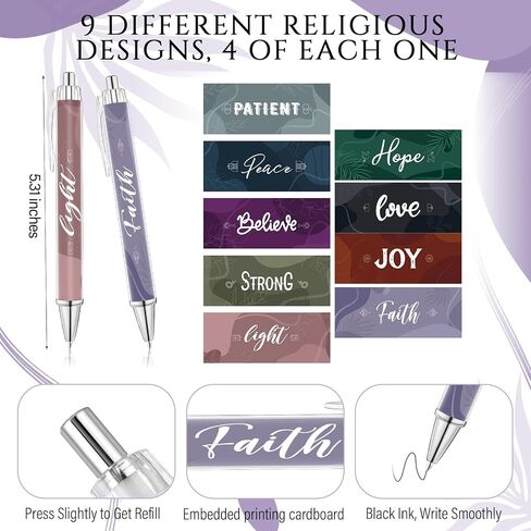 Gueevin 72 Pcs Christian Bible Verse Notepads Motivational Pens Set Religious Prayer Journal Mini Pocket Notebooks Faith Love Joy Ballpoint Pens Christian Gifts for Church School in Saudi Arabia