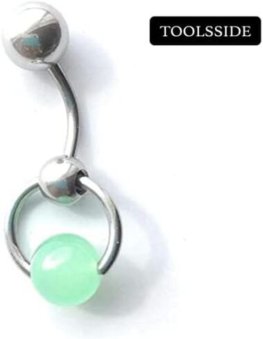 Vertical Hood Piercing Jewelry for Women with Calming Stone Chinese Jade - Belly Button Ring, Vch Jewelry Hood, Stainless Steel Belly Button Rings, Vch Piercing Jewelry 14g, Belly Button Piercing in Kuwait