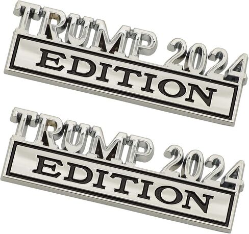2 Pack MAGA Edition Car Emblem Funny Metal Badge Decal Truck Replacement for Universal Vehicle, SUV, Motorcycle, Bike Chrome Black in Saudi Arabia