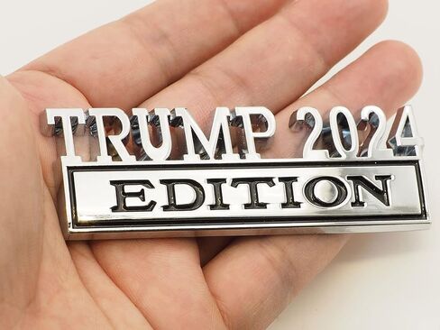 2 Pack MAGA Edition Car Emblem Funny Metal Badge Decal Truck Replacement for Universal Vehicle, SUV, Motorcycle, Bike Chrome Black in Saudi Arabia