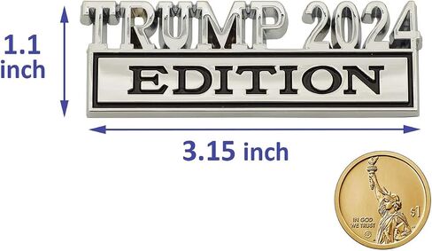 2 Pack MAGA Edition Car Emblem Funny Metal Badge Decal Truck Replacement for Universal Vehicle, SUV, Motorcycle, Bike Chrome Black in Saudi Arabia