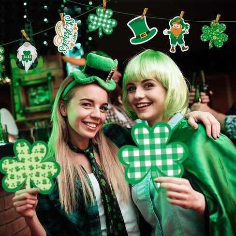 Zonon 40 Pieces St. Patrick's Day Cut-Outs Bulletin Board Decorations Irish Paper Cut-Outs with 80 Glue Point Gnome Leprechaun Shamrock Cut Outs for St. Patrick's Day Classroom Party, 10 Designs in Saudi Arabia