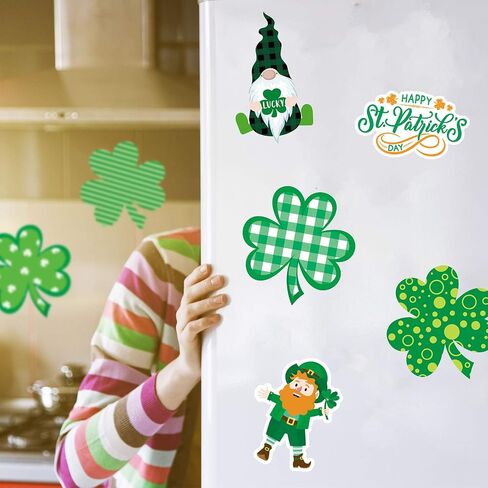 Zonon 40 Pieces St. Patrick's Day Cut-Outs Bulletin Board Decorations Irish Paper Cut-Outs with 80 Glue Point Gnome Leprechaun Shamrock Cut Outs for St. Patrick's Day Classroom Party, 10 Designs in Saudi Arabia
