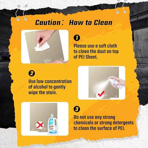 سرير طابعة SUNLU ثلاثي الأبعاد، سطح مزخرف ببنية مغناطيسية PEI، ورقة PEI ذهبية بلوري للطابعات ثلاثية الأبعاد، 9.25 × 9.25 بوصة (235 × 235 مم)، قطعتان من ورقة PEI (أسود + ذهبي) + ورقة ملصق قاعدة قطعة واحدة in Kuwait