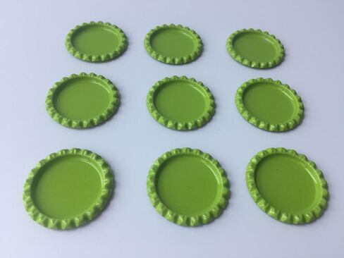 RUTICH 100 PCS Flat Decorative Bottle Cap Craft Bottle Stickers Double Sideds Printed for Hair Bows, DIY Pendants or Craft ScraPbooks(Light Green) in Saudi Arabia