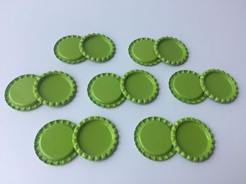 RUTICH 100 PCS Flat Decorative Bottle Cap Craft Bottle Stickers Double Sideds Printed for Hair Bows, DIY Pendants or Craft ScraPbooks(Light Green) in Saudi Arabia