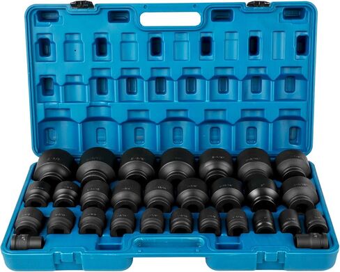 VEVOR Impact Socket Set 3/4 Inches 29 Piece Impact Sockets, 6-Point Sockets, Rugged Construction, CR-M0, 3/4 Inches Drive Socket Set Impact SAE 3/4 inch - 2-1/2 inch, with a Storage Cage in Saudi Arabia