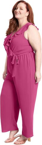بذلة نسائية من London Times مكشكشة ورقبة على شكل حرف V بدون أكمام للنساء | مناسبات متعددة | حللا للنساء عادية in Saudi Arabia