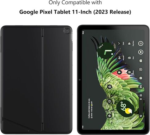 حافظة كريسي لجهاز جوجل بيكسل اللوحي (2023) بحامل قابل للتعديل، متوافقة مع قاعدة الشحن، غطاء واقٍ مضاد للخدش ومسند متعدد الزوايا لجهاز بيكسل اللوحي - أسود in Kuwait