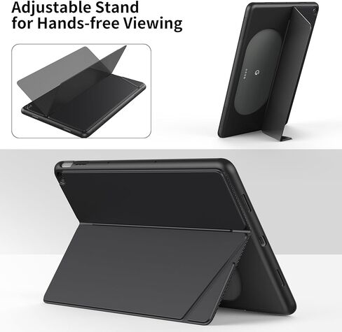 حافظة كريسي لجهاز جوجل بيكسل اللوحي (2023) بحامل قابل للتعديل، متوافقة مع قاعدة الشحن، غطاء واقٍ مضاد للخدش ومسند متعدد الزوايا لجهاز بيكسل اللوحي - أسود in Kuwait