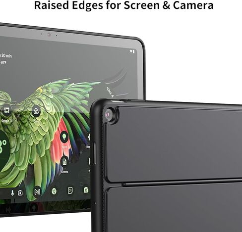 حافظة كريسي لجهاز جوجل بيكسل اللوحي (2023) بحامل قابل للتعديل، متوافقة مع قاعدة الشحن، غطاء واقٍ مضاد للخدش ومسند متعدد الزوايا لجهاز بيكسل اللوحي - أسود in Kuwait