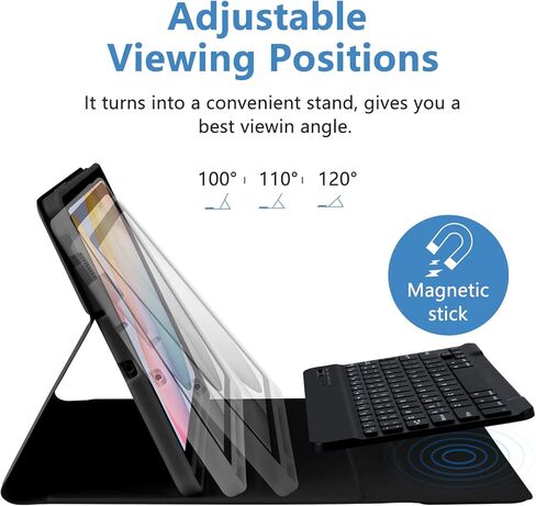 حافظة لوحة مفاتيح لهاتف سامسونج جالاكسي تاب S6 لايت 10.4 بوصة 2020 (الطراز: SM-P610/ SM-P615)، غطاء خلفي ناعم من مادة TPU متعدد الزوايا مع حامل قلم رصاص، نوم/تنبيه تلقائي (أزرق) in Kuwait