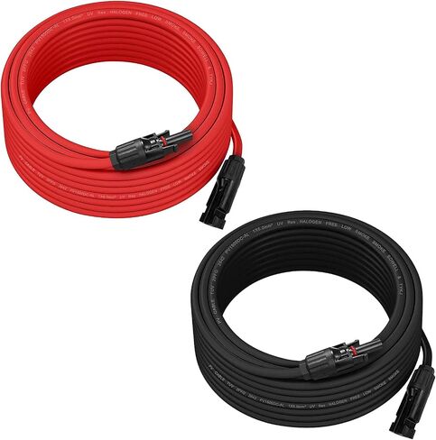 Ansxiy 10AWG Solar Extension Cable with Female and Male Weatherproof Connectors, Solar Panel Adapter Kit Tool (5FT Red + 5FT Black) in Saudi Arabia