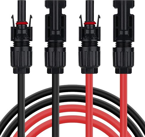 Ansxiy 10AWG Solar Extension Cable with Female and Male Weatherproof Connectors, Solar Panel Adapter Kit Tool (5FT Red + 5FT Black) in Saudi Arabia
