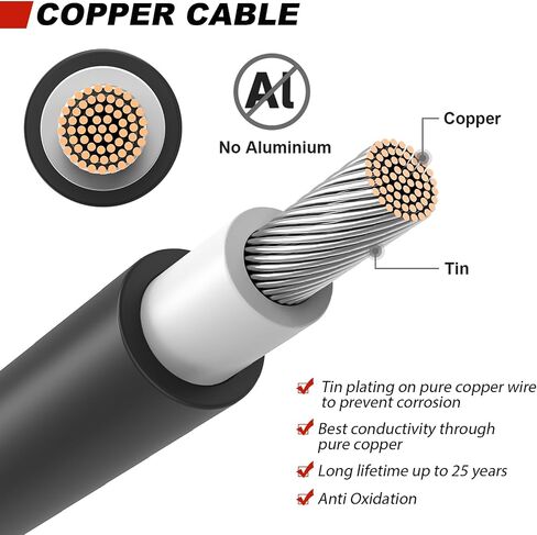 Kohree 20 Feet Solar Panel Extension Cable: 10AWG with Female and Male Connectors,6mm Solar Panel Wires with Extra Free Connectors Extension Adaptor Kit Tool for RV Solar Panel(20FT Red + 20FT Black) in Saudi Arabia