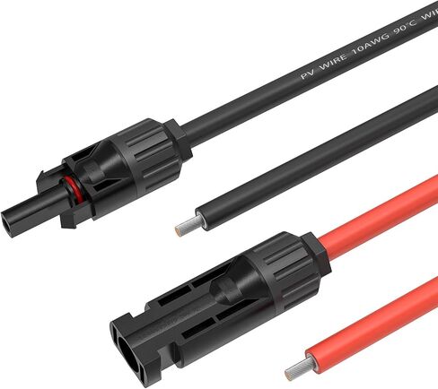 Kohree 20 Feet Solar Panel Extension Cable: 10AWG with Female and Male Connectors,6mm Solar Panel Wires with Extra Free Connectors Extension Adaptor Kit Tool for RV Solar Panel(20FT Red + 20FT Black) in Saudi Arabia