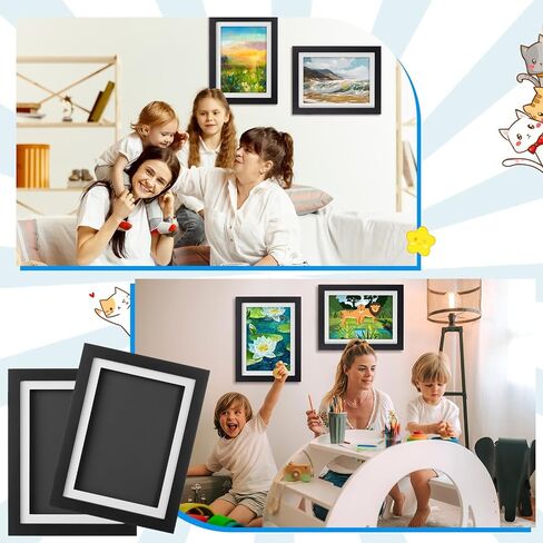 4 قطع إطار فني للأطفال، إطار صورة فني مقاس 10 × 12.5 بوصة، علبة عرض مفتوحة أمامية قابلة للتغيير، صندوق ظل خشبي أسود، كل منها يحمل 50 حرفة للأعمال الفنية للأطفال، والصور، والرسم، والمشروع الفني، والعمل المدرسي in Saudi Arabia