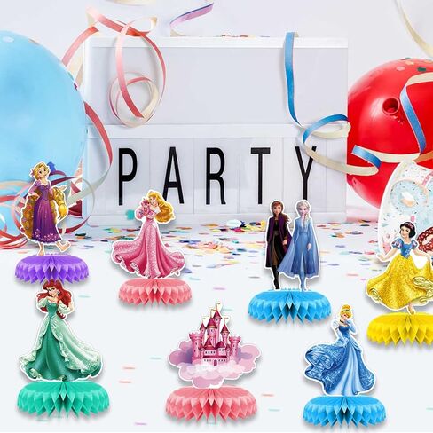 مجموعة من 10 قطع من أغطية الطاولات على شكل قرص العسل لحفلات الأميرات من maoyues، أغطية طاولات مزدوجة الجانب ثلاثية الأبعاد، مستلزمات حفلات الأطفال، ديكورات حفلات أعياد الميلاد للفتيات in Kuwait