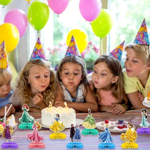 مجموعة من 10 قطع من أغطية الطاولات على شكل قرص العسل لحفلات الأميرات من maoyues، أغطية طاولات مزدوجة الجانب ثلاثية الأبعاد، مستلزمات حفلات الأطفال، ديكورات حفلات أعياد الميلاد للفتيات in Kuwait