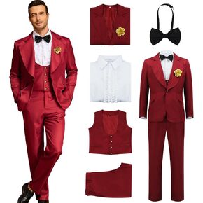 Betelgeuse Costume Mens Wedding Costume Red Wedding Suits Halloween Beetle Movie Cosplay Uniform Outfits Blazer Set in Saudi Arabia