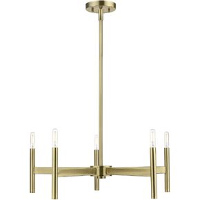 Copenhagen - 5 Light Chandelier in Mid Century Modern Style-19.75 Inches Tall and 25 Inches Wide-Antique Brass Finish in Kuwait