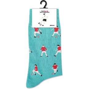 Men's Fun Football Print Mid-Calf Socks, Breathable Cotton, for Teens & Adults, Ideal Football Fan Gift in Saudi Arabia