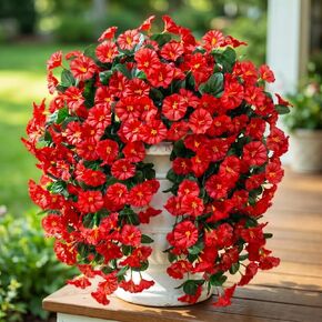 Ouddy Decor 3 Pcs Artificial Hanging Flowers for Outdoors, Fake Silk Hanging Plants Faux Morning Glory UV Resistant for Outdoor Indoor Garden Planter Porch Patio Yard Balcony Home Decor, Fuchsia in Saudi Arabia