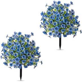 Lethargic Artificial Flowers for Outdoors with Ground Stakes 1 Pack, Lifelike Faux Flowers No Maintenance Faux Plants for for Porch, Garden, Planters, Patio, Cemetery Decoration (Mixed, 1Pc 48 Stems) in Saudi Arabia