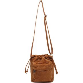 Small Crossbody Bag for Women Shoulder Bag Mini Drawstring Bucket Bag Canvas Tote Handbag Cellphone Bag Purse in Kuwait
