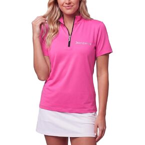 Juicy Couture Women's Mock Neck Half Zip Short Sleeve Golf Shirt Dry Fit Quarter Zip Athletic Workout Gym Pullover Top in Kuwait