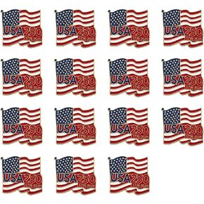 15PCS 250th Anniversary USA Pins 4th of July Independence Day Patriotic America Flag Lapel Enamel Buttons Jewelry Accessories Bulk in Saudi Arabia