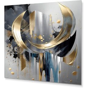 DesignQ Metal Art Wall Decor Abstract Harmony Shapes and Lines I - Wall Art For Living Room, Wall Art Bedroom, Dining Room Wall Decor in Saudi Arabia