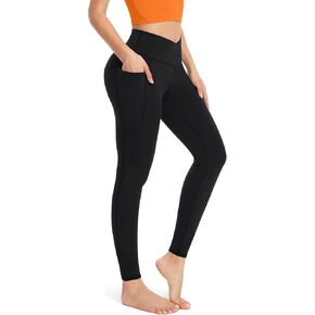 Leggings for Women with Pockets Yoga Pants for Women High Waisted Crossover Workout Leggings Lounge Yoga Pants in Saudi Arabia
