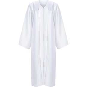 Toulite 1 Pack Unisex Matte Choir Robe for Church White Baptism Robes Graduation Gown Confirmation Costume Pastor Robe in Saudi Arabia
