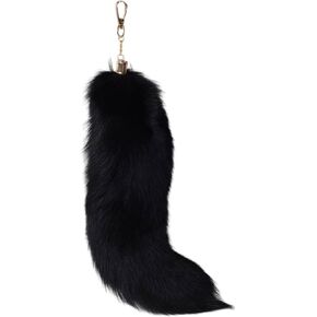 Fluffy Faux Fox Tail Fur Keychain Wolf Therian Tail Keyring Halloween Cosplay Party Costume in Saudi Arabia