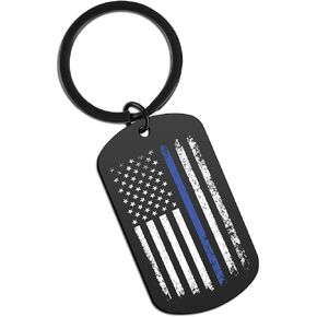 Polices Officer Keychian Gifts - Thin Blue Line Policeman Officers Keyring Cop Law Enforcement Appreciation Retirement Gift for Men Women Birthday Graduation Christmas Academy Accessories in Saudi Arabia