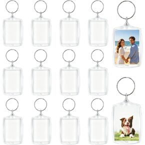 12 PCS Photo Keychain Acrylic Personalised Picture Insert Blank Keyring in Saudi Arabia