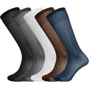 5 Pairs Mens Silk Sheer Socks Thin Nylon Business Dress Summer Soft Crew Socks Daily Casual Formal Stockings Work for Men in Saudi Arabia
