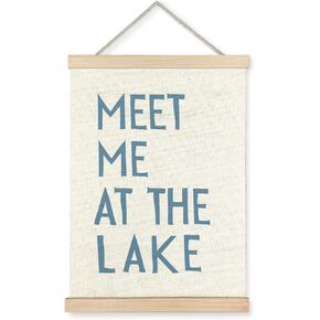 Jvpke Lake Wall Decor, Meet Me at the Lake Wall Art Poster Framed, Lake House Decor, Vintage Lake Canvas Wall Decor Prints for Lake House Home Room Decorations, 12x16 Inch in Saudi Arabia