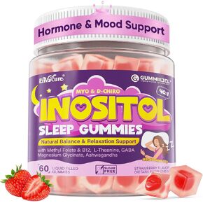 Myo-Inositol & D-Chiro Inositol Gummies for Women & Glp-1 Users – 40:1 Ratio with Magnesium, Ashwagandha, Vitamin B6 B12 & Methylfolate – Hormone Balance, Mood, Calm, Sleep & Metabolic,Sugar Free,60ct in Saudi Arabia