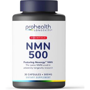ProHealth Longevity Essentials NMN 500 (500mg, 30 Capsules) - Featuring Nexergy NMN 500mg Supplement, NAD+ Precursor, Dietary Supplement, Cellular Health, Metabolism Support in Saudi Arabia