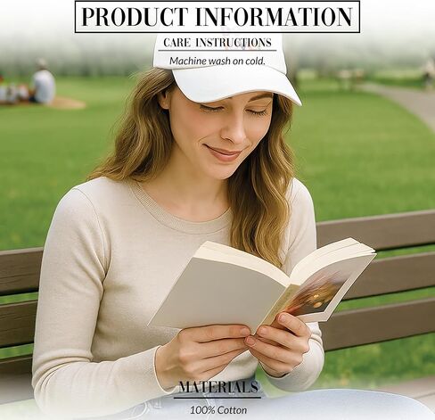 شركة Pavilion Gift - عاشق الكتب - قبعة بيضاء قابلة للتعديل لقراءة الكتب وقارئ الكتب وملابس الموضة in Kuwait