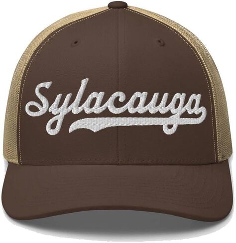 Sylacauga Hat Sylacauga Trucker Hat Baseball Script Embroidered Cap Vintage Sports Mesh Swoosh Gift Souvenir Headwear AL in Kuwait